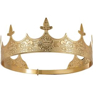 imageSWEETV King Crown for Men  Royal Mens Crown Prince Tiara for Wedding Birthday Prom Party Halloween Decorations AlexanderGold