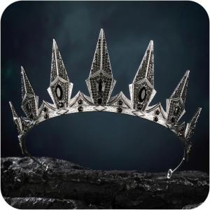 imageSWEETV Tairas and Crowns Queen Crown 53 BlackAntique Silver
