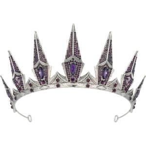 imageSWEETV Tairas and Crowns Queen Crown 53 PurpleAntique Silver