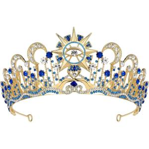 imageSWEETV Tarot Tiara Crown Queen Crowns for Women Princess Tiara Diadem for Halloween Costume Cosplay PartyX Wheel of Fortune