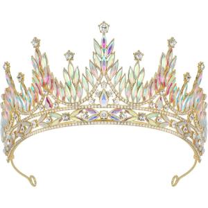imageSWEETV Tiaras and Crowns for Women Wedding Tiara for Bride Rhinestone Queen Crown Crystal Costume Hair Accessories for Birthday Prom Quinceanera CelebrationMulticolored