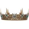 imageSWEETV Animal Totem King Crown for Men and WomenMetal Tiara Costume Hair Accessories for Knight Witch Gothic HalloweenOwl Antique Goldgreen