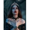 imageSWEETV Halloween Crown  Vines of the Underworld Black Gothic Tiara for Women ampamp Girls Baroque Crown for Costume PartyEternal Darkness