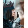 imageSWEETV King Crown for Men Mens Tiara Prince Diadem Royal Medieval Hair Accessory for Cosplay Birthday Prom HalloweenBlackRed