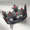 imageSWEETV King Crown for Men Mens Tiara Prince Diadem Royal Medieval Hair Accessory for Cosplay Birthday Prom HalloweenBlackRed