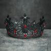 imageSWEETV King Crown for Men Mens Tiara Prince Diadem Royal Medieval Hair Accessory for Cosplay Birthday Prom HalloweenBlackRed