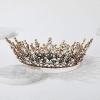imageSWEETV Queen Crown for Women Wedding Crown for Bride Gothic Tiara Headpiece Rhinestone Dark Hair Accessories for Brithday Cosplay Party Prom HalloweenClearBronze