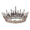 imageSWEETV Queen Crown for Women Wedding Crown for Bride Gothic Tiara Headpiece Rhinestone Dark Hair Accessories for Brithday Cosplay Party Prom HalloweenClearBronze
