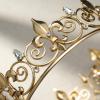imageSWEETV Royal Full Round King Crown Crystal Tiara for Men Party Hats Costume AccessoriesGold