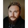 imageSWEETV Royal Full Round King Crown Crystal Tiara for Men Party Hats Costume AccessoriesGold