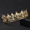 imageSWEETV Royal Full Round King Crown Crystal Tiara for Men Party Hats Costume AccessoriesGold