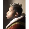 imageSWEETV Royal Full Round King Crown Crystal Tiara for Men Party Hats Costume AccessoriesPure Silver