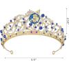 imageSWEETV Zodiac Crown Tiara for Women Crystal Queen Crown Wedding Headpiece for Bride Rhinestone Princess Gold Tiara for Birthday Quinceanera Pageant PromVirgo
