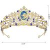 imageSWEETV Zodiac Crown Tiara for Women Crystal Queen Crown Wedding Headpiece for Bride Rhinestone Princess Gold Tiara for Birthday Quinceanera Pageant PromLeo