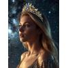 imageSWEETV Zodiac Crown Tiara for Women Crystal Queen Crown Wedding Headpiece for Bride Rhinestone Princess Gold Tiara for Birthday Quinceanera Pageant PromLibra
