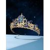imageSWEETV Zodiac Crown Tiara for Women Crystal Queen Crown Wedding Headpiece for Bride Rhinestone Princess Gold Tiara for Birthday Quinceanera Pageant PromCapricorn