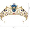 imageSWEETV Zodiac Crown Tiara for Women Crystal Queen Crown Wedding Headpiece for Bride Rhinestone Princess Gold Tiara for Birthday Quinceanera Pageant PromAries