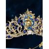 imageSWEETV Zodiac Crown Tiara for Women Crystal Queen Crown Wedding Headpiece for Bride Rhinestone Princess Gold Tiara for Birthday Quinceanera Pageant PromAquarius