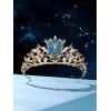 imageSWEETV Zodiac Crown Tiara for Women Crystal Queen Crown Wedding Headpiece for Bride Rhinestone Princess Gold Tiara for Birthday Quinceanera Pageant PromScorpio