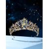 imageSWEETV Zodiac Crown Tiara for Women Crystal Queen Crown Wedding Headpiece for Bride Rhinestone Princess Gold Tiara for Birthday Quinceanera Pageant PromAquarius