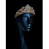 imageSWEETV Zodiac Crown Tiara for Women Crystal Queen Crown Wedding Headpiece for Bride Rhinestone Princess Gold Tiara for Birthday Quinceanera Pageant PromAries