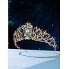 imageSWEETV Zodiac Crown Tiara for Women Crystal Queen Crown Wedding Headpiece for Bride Rhinestone Princess Gold Tiara for Birthday Quinceanera Pageant PromAquarius