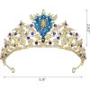 imageSWEETV Zodiac Crown Tiara for Women Crystal Queen Crown Wedding Headpiece for Bride Rhinestone Princess Gold Tiara for Birthday Quinceanera Pageant PromScorpio