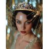 imageSWEETV Zodiac Crown Tiara for Women Crystal Queen Crown Wedding Headpiece for Bride Rhinestone Princess Gold Tiara for Birthday Quinceanera Pageant PromVirgo