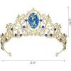 imageSWEETV Zodiac Crown Tiara for Women Crystal Queen Crown Wedding Headpiece for Bride Rhinestone Princess Gold Tiara for Birthday Quinceanera Pageant PromPisces