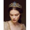 imageSWEETV Zodiac Crown Tiara for Women Crystal Queen Crown Wedding Headpiece for Bride Rhinestone Princess Gold Tiara for Birthday Quinceanera Pageant PromAries