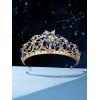 imageSWEETV Zodiac Crown Tiara for Women Crystal Queen Crown Wedding Headpiece for Bride Rhinestone Princess Gold Tiara for Birthday Quinceanera Pageant PromVirgo