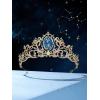 imageSWEETV Zodiac Crown Tiara for Women Crystal Queen Crown Wedding Headpiece for Bride Rhinestone Princess Gold Tiara for Birthday Quinceanera Pageant PromPisces