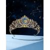 imageSWEETV Zodiac Crown Tiara for Women Crystal Queen Crown Wedding Headpiece for Bride Rhinestone Princess Gold Tiara for Birthday Quinceanera Pageant PromLeo