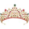 imageSWEETV Christmas Jeweled Crown Merry Tree Tiara Rhinestone Headband Costume Accessories for Merry Christmas Party for Women Girls Xmas Box SetMerry TreeMerry Tree Crown Red