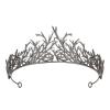 imageSWEETV Gothic Tiara Crown Black Grey Tiaras and Crowns for Women Girls Branch Diadem Costume Headpiece for Wedding Birthday Party Cosplay HalloweenThorn Bush