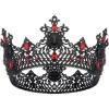 imageSWEETV King Crown for Men Mens Tiara Prince Diadem Royal Medieval Hair Accessory for Cosplay Birthday Prom HalloweenBlackRed