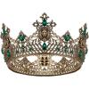 imageSWEETV King Crown for Men Mens Tiara Prince Diadem Royal Medieval Hair Accessory for Cosplay Birthday Prom HalloweenOld Goldgreen