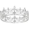 imageSWEETV Royal Full Round King Crown Crystal Tiara for Men Party Hats Costume AccessoriesPure Silver