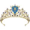 imageSWEETV Zodiac Crown Tiara for Women Crystal Queen Crown Wedding Headpiece for Bride Rhinestone Princess Gold Tiara for Birthday Quinceanera Pageant PromScorpio