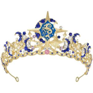 imageSWEETV Zodiac Crown Tiara for Women Crystal Queen Crown Wedding Headpiece for Bride Rhinestone Princess Gold Tiara for Birthday Quinceanera Pageant PromCapricorn