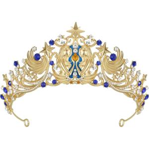 imageSWEETV Zodiac Crown Tiara for Women Crystal Queen Crown Wedding Headpiece for Bride Rhinestone Princess Gold Tiara for Birthday Quinceanera Pageant PromGemini
