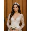 imageSWEETV Dante Enchanted Leaf TiaraCrowns for Women Zircon Queen Crown Wedding Tiaras for Bride Princess Tiara Headpieces Headband for Birthday Quinceanera Pageant PromMaxine Luxious
