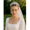 imageSWEETV Dante Enchanted Leaf TiaraCrowns for Women Zircon Queen Crown Wedding Tiaras for Bride Princess Tiara Headpieces Headband for Birthday Quinceanera Pageant PromAmira Floral Majesty