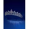 imageSWEETV Dante Enchanted Leaf TiaraCrowns for Women Zircon Queen Crown Wedding Tiaras for Bride Princess Tiara Headpieces Headband for Birthday Quinceanera Pageant PromAdelaide Regal