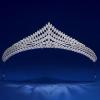 imageSWEETV Dante Enchanted Leaf TiaraCrowns for Women Zircon Queen Crown Wedding Tiaras for Bride Princess Tiara Headpieces Headband for Birthday Quinceanera Pageant PromKeisha Radiant Cascade