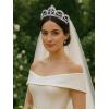 imageSWEETV Dante Enchanted Leaf TiaraCrowns for Women Zircon Queen Crown Wedding Tiaras for Bride Princess Tiara Headpieces Headband for Birthday Quinceanera Pageant PromIphigenia