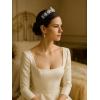 imageSWEETV Dante Enchanted Leaf TiaraCrowns for Women Zircon Queen Crown Wedding Tiaras for Bride Princess Tiara Headpieces Headband for Birthday Quinceanera Pageant PromMaxine Luxious