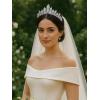 imageSWEETV Dante Enchanted Leaf TiaraCrowns for Women Zircon Queen Crown Wedding Tiaras for Bride Princess Tiara Headpieces Headband for Birthday Quinceanera Pageant PromJordan Majestic Bloom