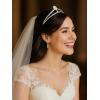 imageSWEETV Wyatt Butterfly TiaraCrowns for Women Zircon Queen Crown Wedding Tiaras for Bride Princess Tiara Headpieces Headband for Birthday Quinceanera Pageant PromLinda Teardrop Zircon