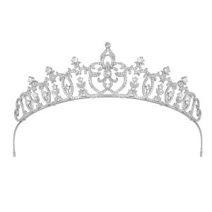 imageSWEETV Dante Enchanted Leaf TiaraCrowns for Women Zircon Queen Crown Wedding Tiaras for Bride Princess Tiara Headpieces Headband for Birthday Quinceanera Pageant PromAdelaide Regal